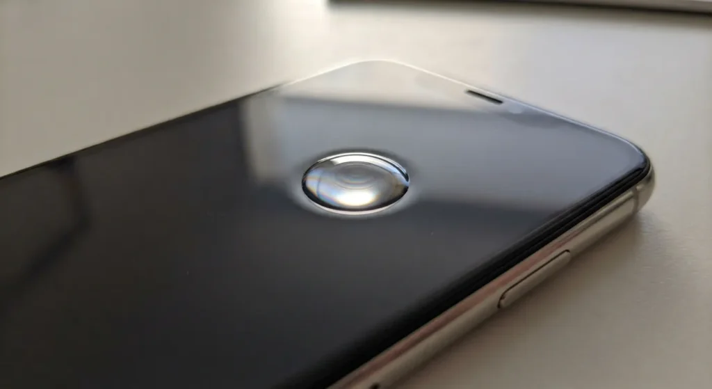 A Screen Protector or Case Issue creating air bubbles that appears as bright spot on phone screen