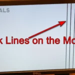 Black vertical line running down a computer monitor screen