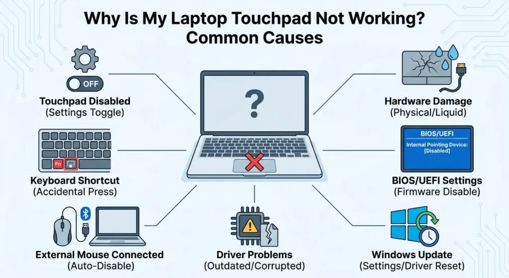 Causes of Laptop Touchpad Not Working 