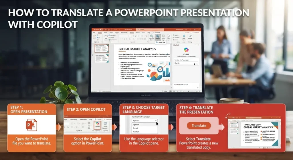 Translate a PowerPoint Presentation With Copilot