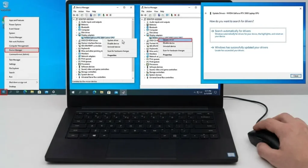 A guide to Update or Reinstall the Graphics Driver to fix black line on laptop screen