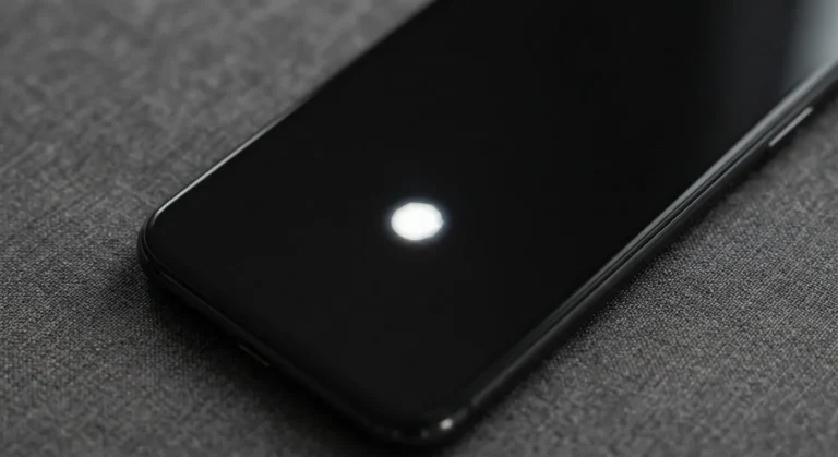 Phone screen showing a bright white spot on the display