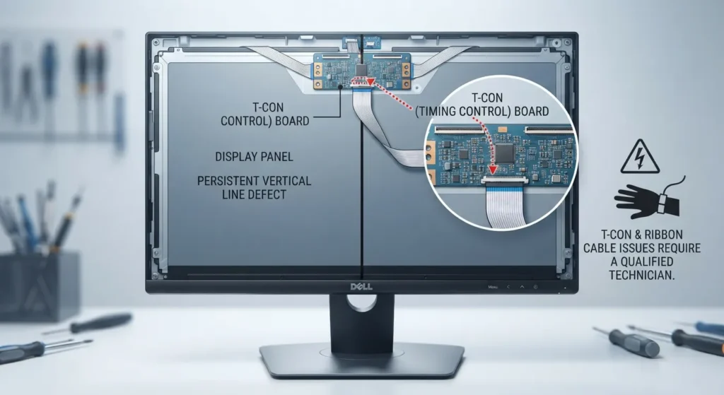T-Con board inside an LCD monitor panel
